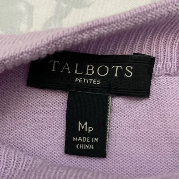 Talbots Size MP Lilac Short Sleeve Blouse - Picture 7 of 8